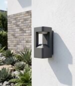 Aplique de pared exterior GX53 IP44 gris oscuro aluminio 250mm - Imagen 2