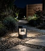 Sobremuro exterior GX53 IP44 gris oscuro aluminio 200mm