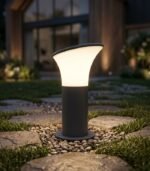 Bolardo exterior E27 IP44 en aluminio gris oscuro 30cm
