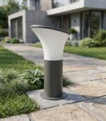 Bolardo exterior E27 IP44 en aluminio gris oscuro 30cm - Imagen 3