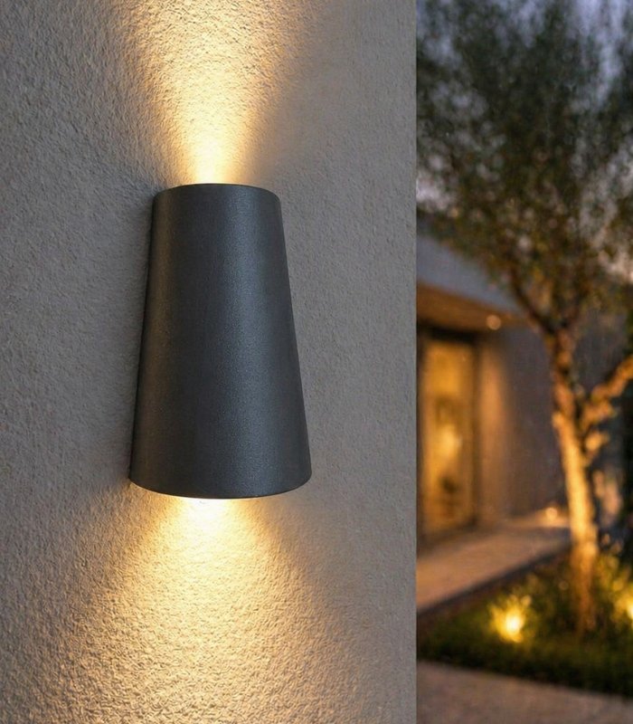 aplique_led_exterior_11w_3000k_ip65_370lm_gris_oscuro Aplique de pared LED exterior 11W 3000K IP65 370lm gris oscuro - Imagen 1