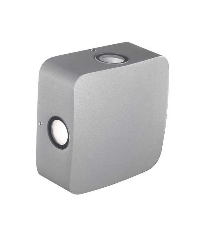 Aplique de pared LED exterior 4.5W 3000K IP54 240lm 4 salidas gris oscuro - Imagen 3