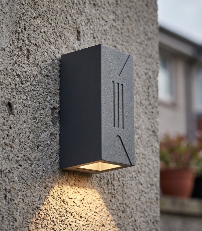 Aplique de pared LED exterior 6.5W 3000K IP54 doble emisión gris oscuro - Imagen 1