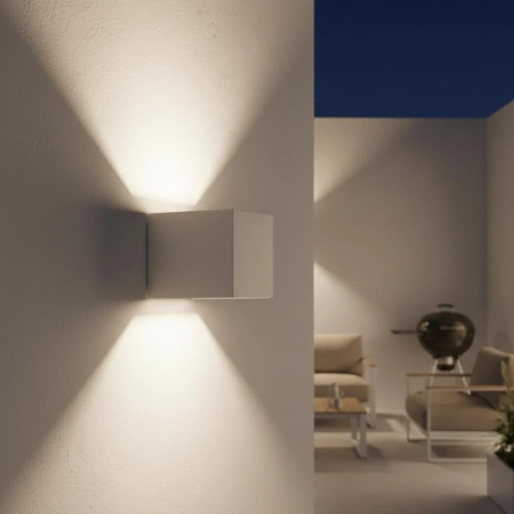 Aplique de pared LED exterior 6.5W 3000K IP54 ajustable doble emisión blanco - Imagen 2
