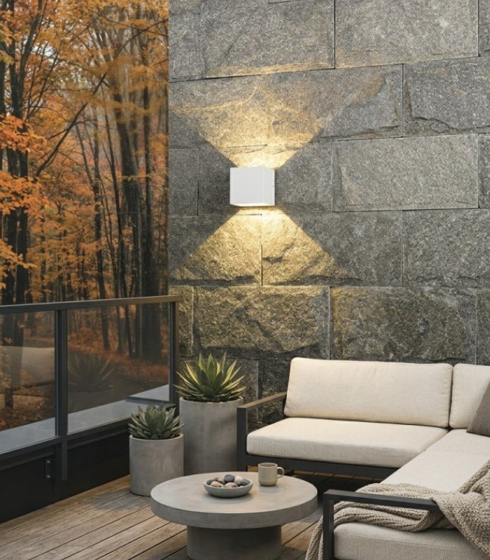 Aplique de pared LED exterior 6.5W 3000K IP54 ajustable doble emisión blanco - Imagen 4