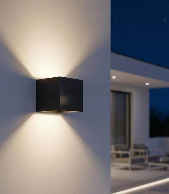 aplique_pared_led_exterior_6_5w_3000k_ip54_ajustable_doble_emision_gris_1 Aplique de pared LED exterior 6.5W 3000K IP54 ajustable doble emisión gris - Imagen 1