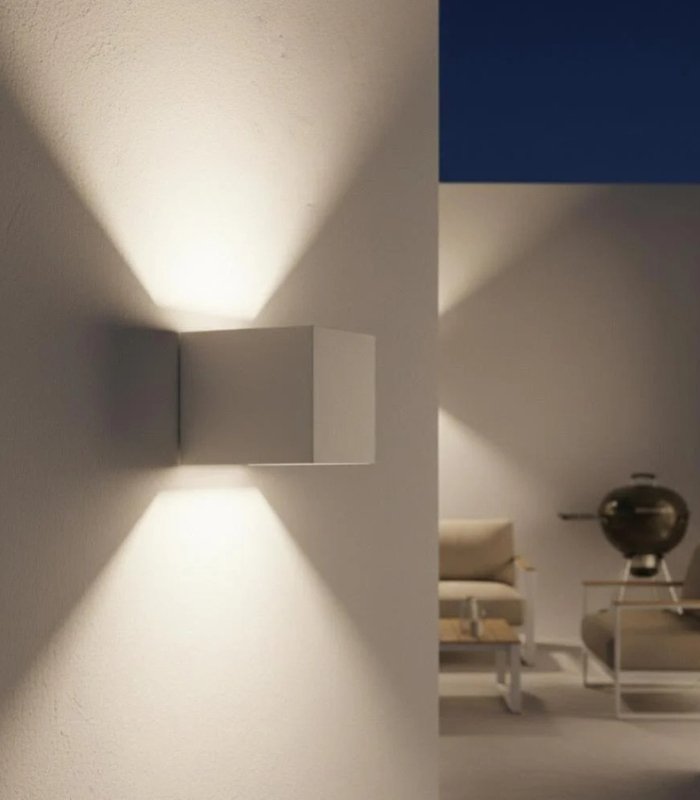 Aplique de pared LED exterior 6.5W 3000K IP54 doble emisión blanco - Imagen 2