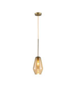 Lámpara colgante cristal ámbar E27 IP20 diseño moderno Ø170 - Imagen 3