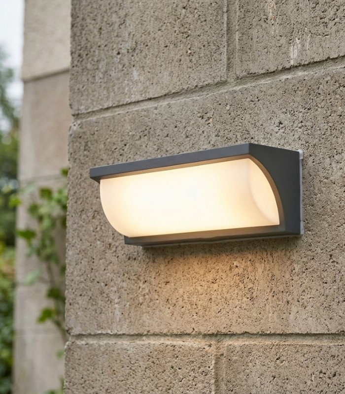 aplique_pared_led_exterior_13w_3000k_ip65_1000lm_gris_oscuro_1 Aplique de pared LED exterior 13W 3000K IP65 1000lm gris oscuro - Imagen 1