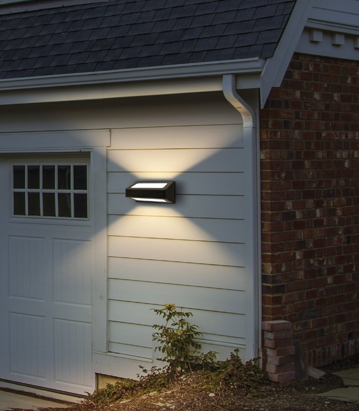 Aplique de pared LED exterior 13W 3000K IP65 960lm doble emisión gris oscuro - Imagen 2
