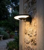 Aplique solar LED exterior 4.5W IP65 350lm sensor pared negro