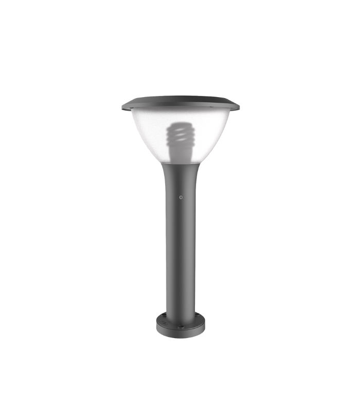 Baliza de jardín exterior E27 IP54 500mm aluminio gris oscuro - Imagen 2