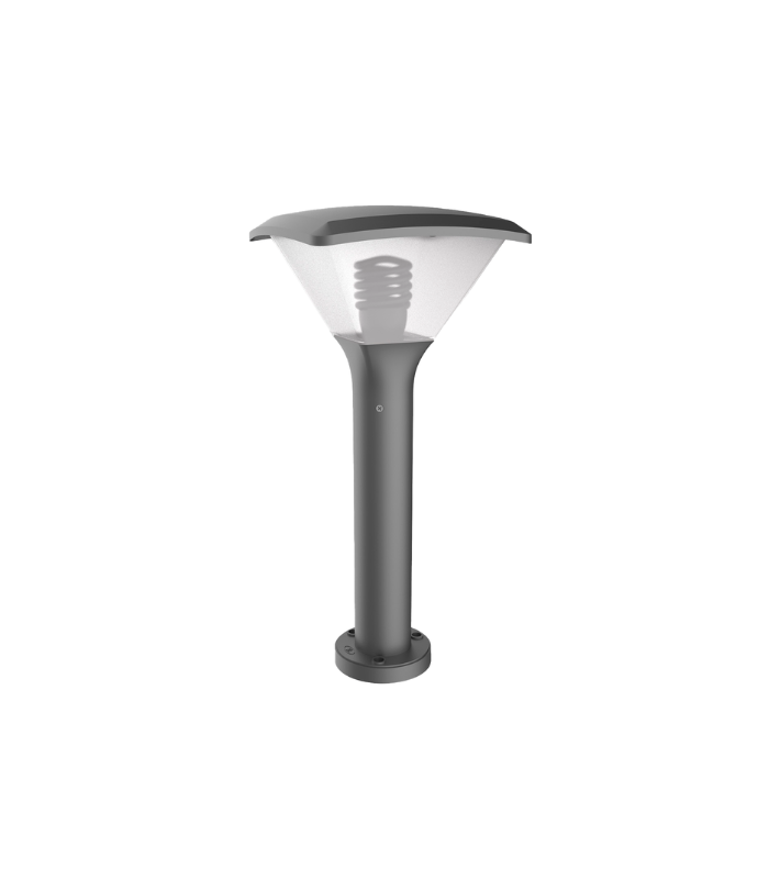 Baliza de jardín exterior E27 IP54 500mm aluminio gris oscuro - Imagen 2