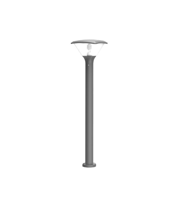 Baliza de jardín exterior E27 IP54 800mm aluminio gris oscuro - Imagen 2