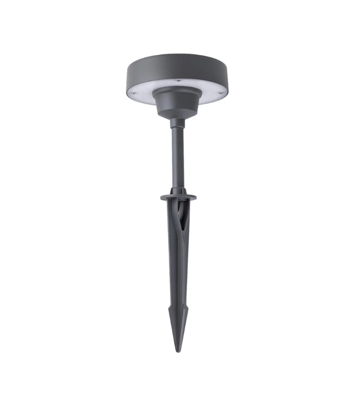 Baliza de jardín exterior LED 12.5W 3000K 445lm IP65 aluminio gris oscuro con pincho - Imagen 4