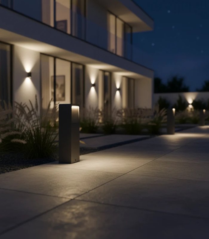 baliza_jardin_led_13w_3000k_250lm_ip65_300mm_aluminio_1 Baliza de jardín exterior LED 13W 3000K 250lm IP65 aluminio gris oscuro 300mm - Imagen 1