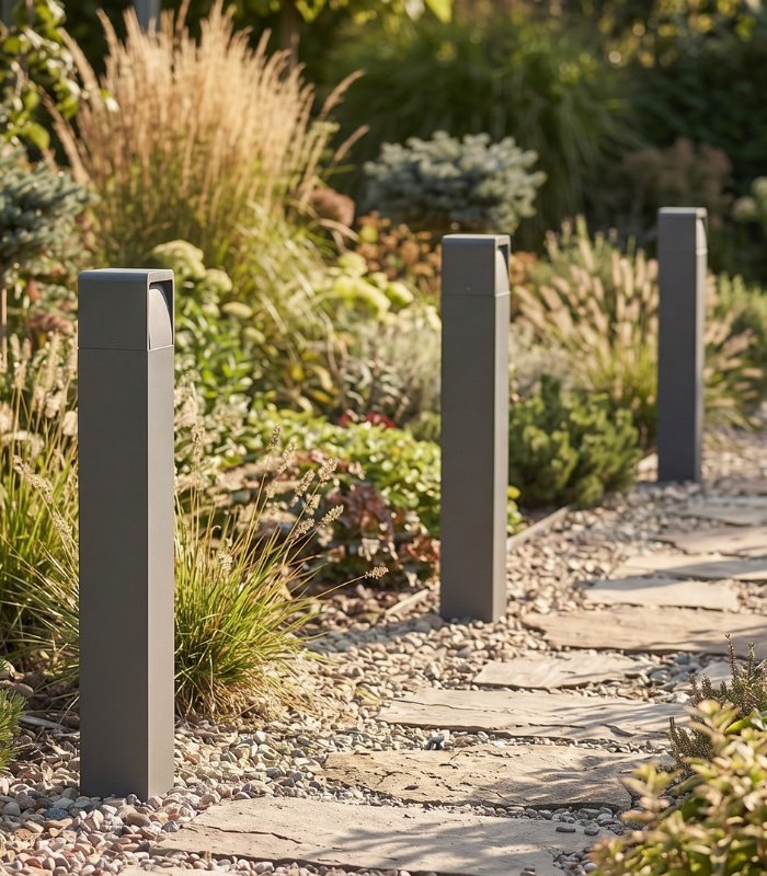 Baliza de jardín exterior LED 13W 3000K 250lm IP65 aluminio gris oscuro 800mm - Imagen 2