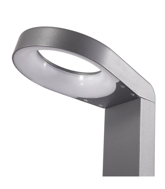 Baliza de jardín exterior LED 7W 3000K 270lm IP54 aluminio gris oscuro - Imagen 4