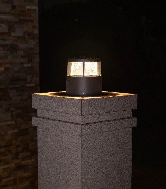 La baliza sobremuro de jardín exterior 13W 3000K 590lm IP65 gris oscuro - Imagen 2