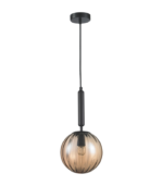 Lámpara colgante cristal ámbar y negro E27 IP20 diseño moderno Ø200 - Imagen 4