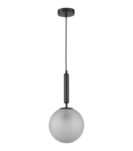 Lámpara colgante cristal opal blanco y negro E27 IP20 diseño moderno Ø200 - Imagen 3