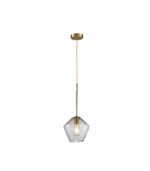 Lámpara colgante cristal transparente E27 IP20 diseño moderno dorado Ø230 - Imagen 2