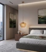 Lámpara colgante cristal transparente E27 IP20 diseño moderno dorado Ø350 - Imagen 3
