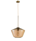 Lámpara colgante cristal transparente E27 IP20 diseño moderno dorado Ø350 - Imagen 2