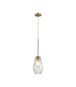 Lámpara colgante cristal transparente E27 IP20 diseño moderno dorado - Imagen 3