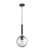 Lámpara colgante cristal transparente y negro E27 IP20 diseño moderno Ø200 - Imagen 2
