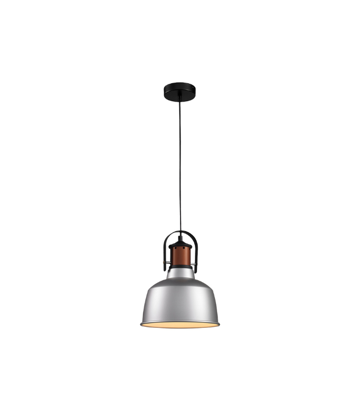 Lámpara colgante decorativa plata, dorado y blanco E27 IP20 diseño moderno Ø220x300mm - Imagen 2
