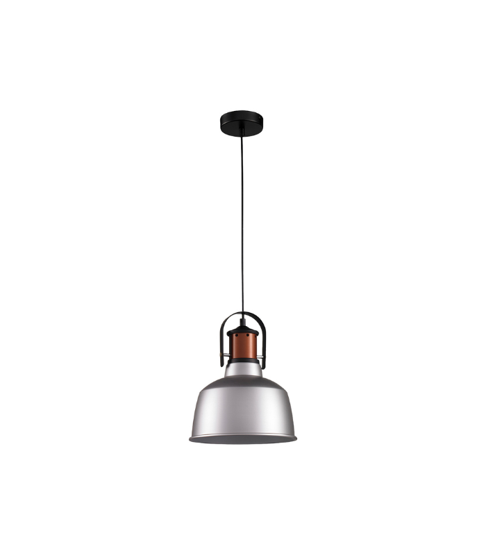 Lámpara colgante decorativa plata, dorado y blanco E27 IP20 diseño moderno Ø220x300mm - Imagen 3