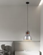 Lámpara colgante decorativa plata, dorado y blanco E27 IP20 diseño moderno Ø220x300mm - Imagen 4