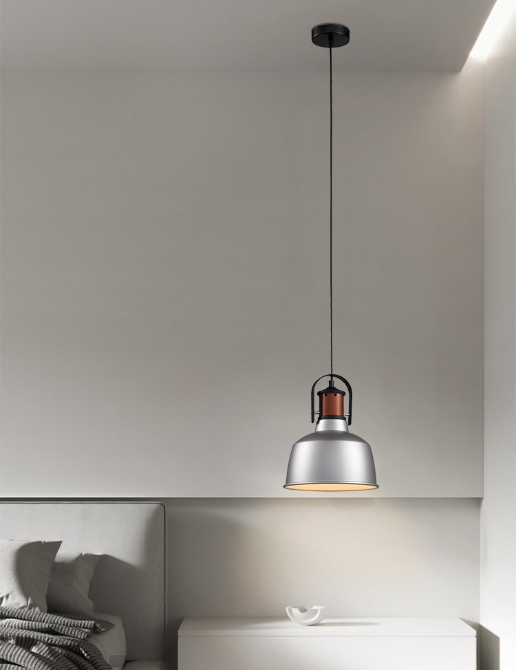 Lámpara colgante decorativa plata, dorado y blanco E27 IP20 diseño moderno Ø220x300mm - Imagen 4