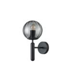 Aplique de pared cristal ahumado gris y negro E27 IP20 diseño moderno Ø150 - Imagen 2