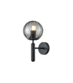 Aplique de pared cristal ahumado gris y negro E27 IP20 diseño moderno Ø150 - Imagen 3