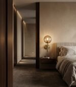 Aplique de pared cristal ámbar y dorado E27 IP20 diseño moderno Ø150