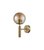 Aplique de pared cristal ámbar y dorado E27 IP20 diseño moderno Ø150 - Imagen 2
