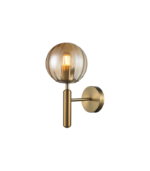 Aplique de pared cristal ámbar y dorado E27 IP20 diseño moderno Ø150 - Imagen 3