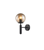 Aplique de pared cristal ámbar y negro E27 IP20 diseño moderno Ø150 - Imagen 2