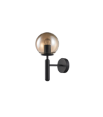 Aplique de pared cristal ámbar y negro E27 IP20 diseño moderno Ø150 - Imagen 3