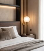 Aplique de pared cristal opal blanco y dorado E27 IP20 diseño moderno Ø150 - Imagen 3