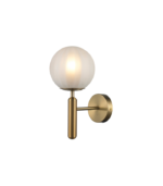 Aplique de pared cristal opal blanco y dorado E27 IP20 diseño moderno Ø150 - Imagen 5