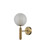 Aplique de pared cristal opal blanco y dorado E27 IP20 diseño moderno Ø150 - Imagen 6