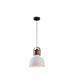 Lámpara colgante decorativa blanco y dorado E27 IP20 diseño moderno Ø220x300mm - Imagen 4