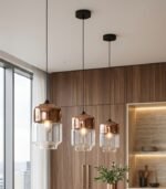 Lámpara colgante decorativa cobre E27 IP20 diseño moderno Ø180x310mm