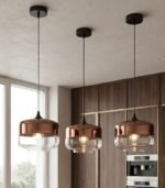 Lámpara colgante decorativa cobre E27 IP20 diseño moderno Ø250x250mm