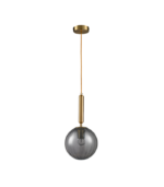 Lámpara colgante cristal ahumado gris y dorado E27 IP20 diseño moderno Ø200 - Imagen 2