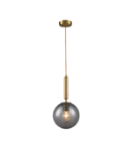 Lámpara colgante cristal ahumado gris y dorado E27 IP20 diseño moderno Ø200 - Imagen 3