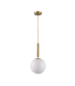Lámpara colgante cristal opal blanco y dorado E27 IP20 diseño moderno Ø200 - Imagen 2